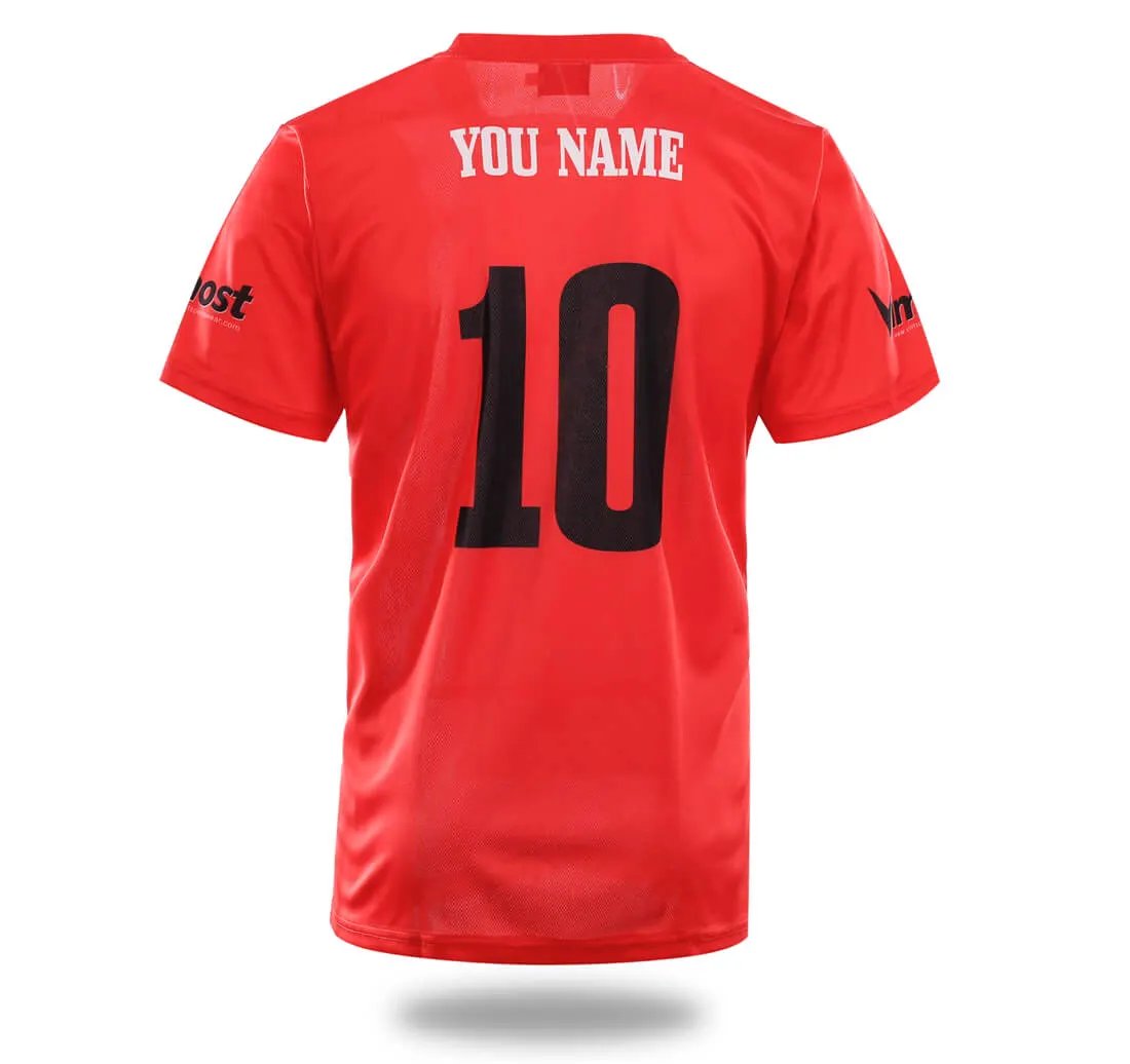 Custom White Red Soccer Jersey by Vimost Sportswear