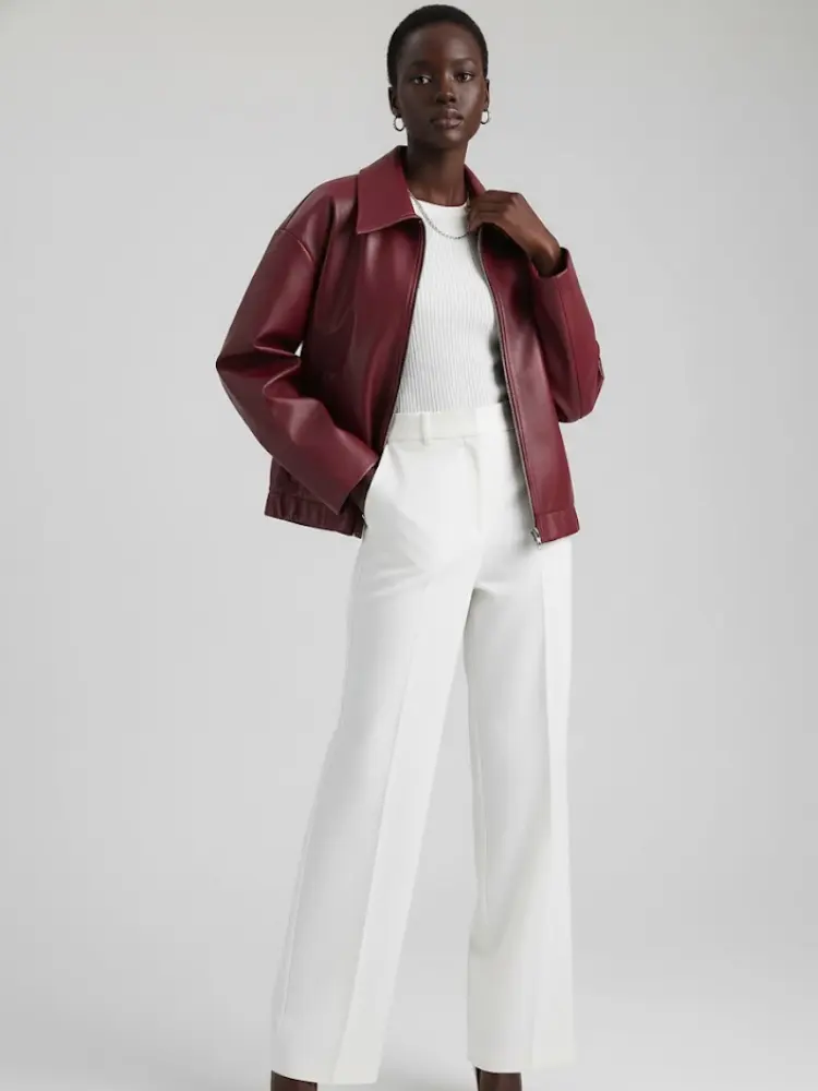 Wine Vegan Leather Blouson Jacket SULLIVAN: New Colección COUTURE in NOLITA - BYMANYC ® New York by BYMANYC ® New York
