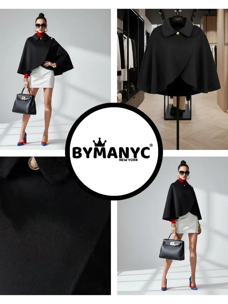 Woman’s Eco-Chic Cape Jacket: TRIBECA New Eco-Fashion Collection | BYMANYC ® New York by BYMANYC ® New York