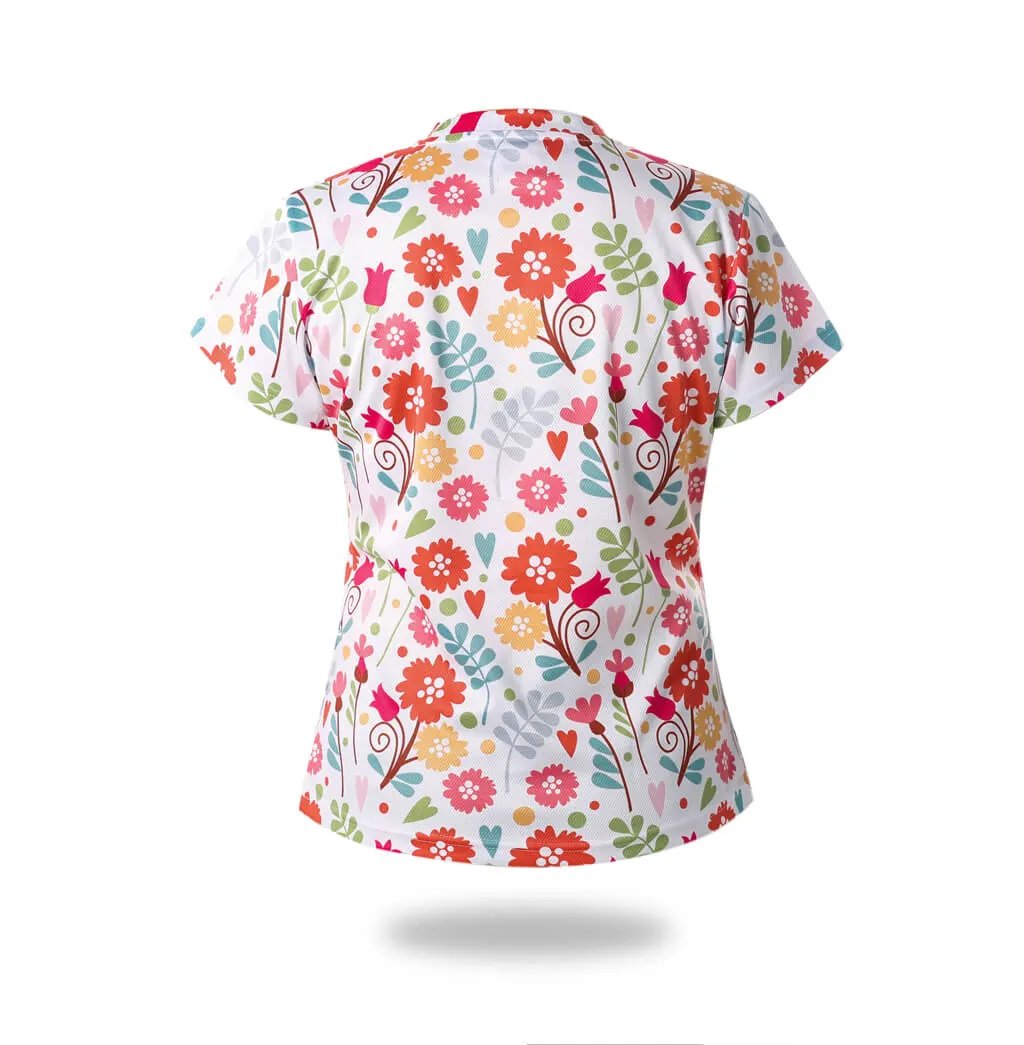 Women Floral Pattern Sublimation T-Shirt by Vimost Sportswear