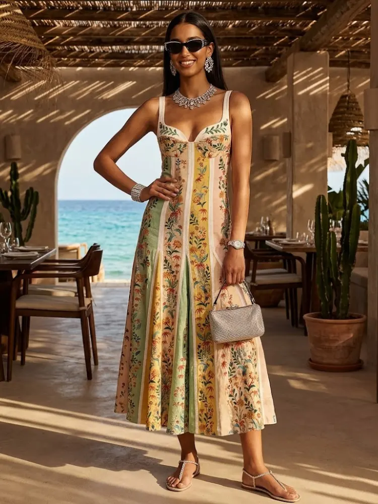 Women Strapless Floral Dress, IBIZA - BYMANYC ® New York by BYMANYC ® New York