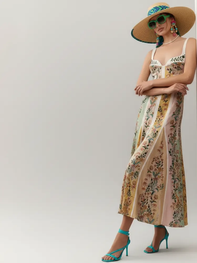 Women Strapless Floral Dress, IBIZA - BYMANYC ® New York by BYMANYC ® New York