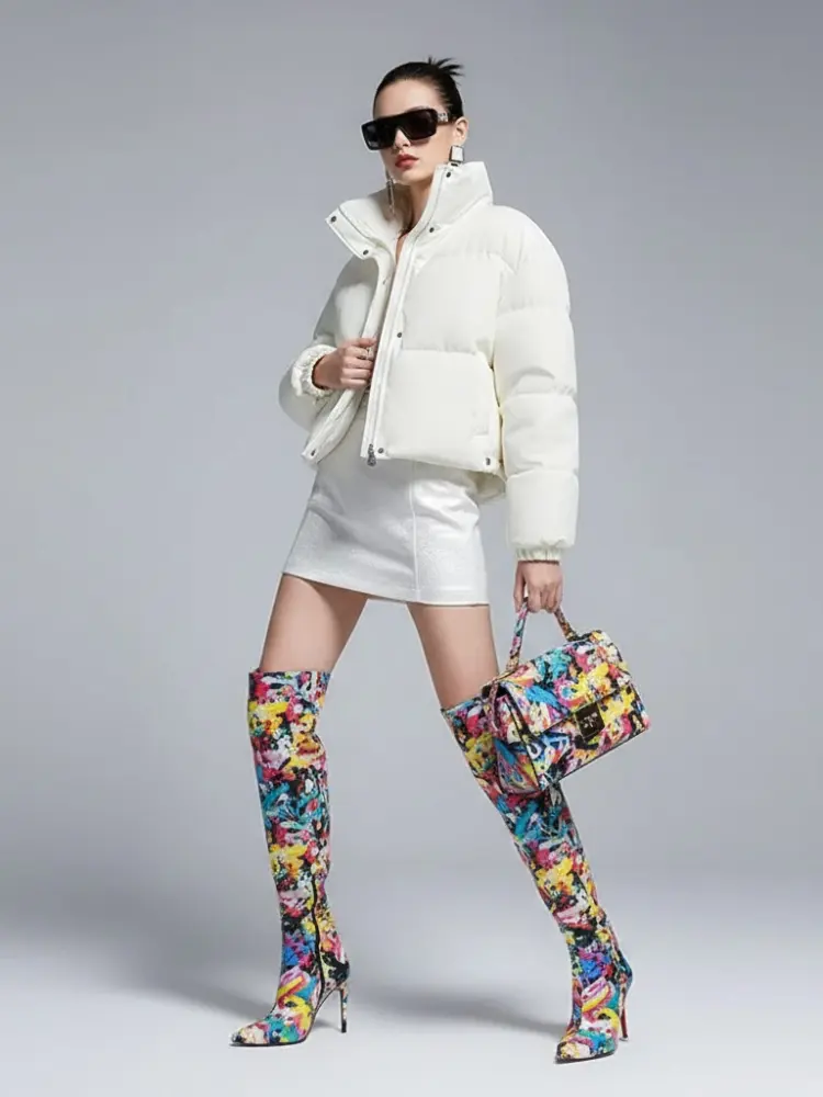 Women's Cropped Puffer Jacket GREENWICH New Collection Couture in Manhattan BYMANYC ® New York by BYMANYC ® New York