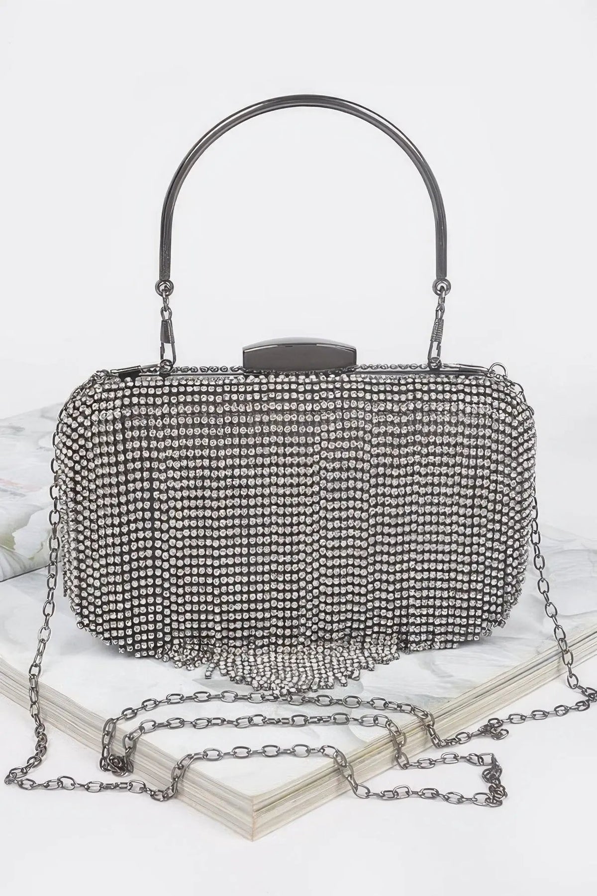Women's Handbag Rhinestone Fringe Clutch - BROADWAY - BYMANYC ® New York by BYMANYC ® New York