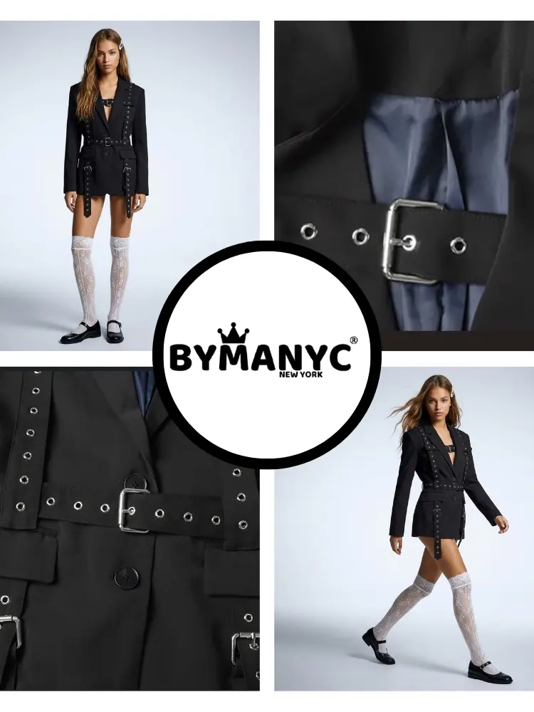 Women's Luxury Hardware Blazer NOIR BUCKLE New Collection Prêt-à-Porter BYMANYC ® New York by BYMANYC ® New York