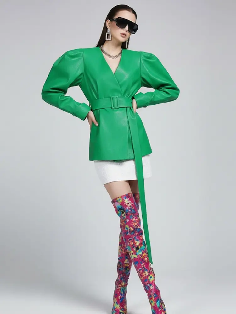 Women's Wrap Jacket EMERALD - DUMBO: New Collection COUTURE in BROOKLYN - BYMANYC ® New York by BYMANYC ® New York