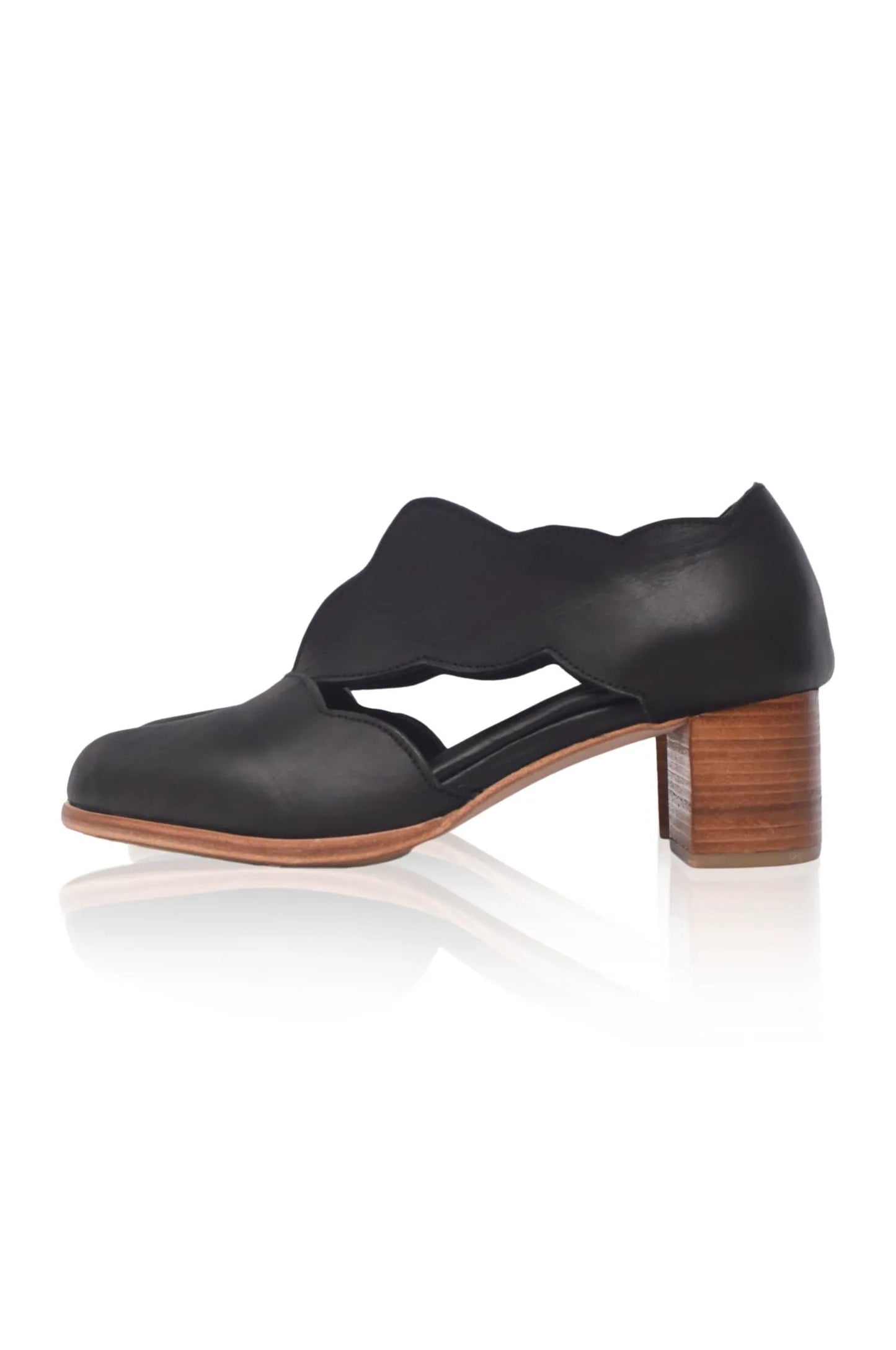 Woodland Block Heel Leather Booties by ELF