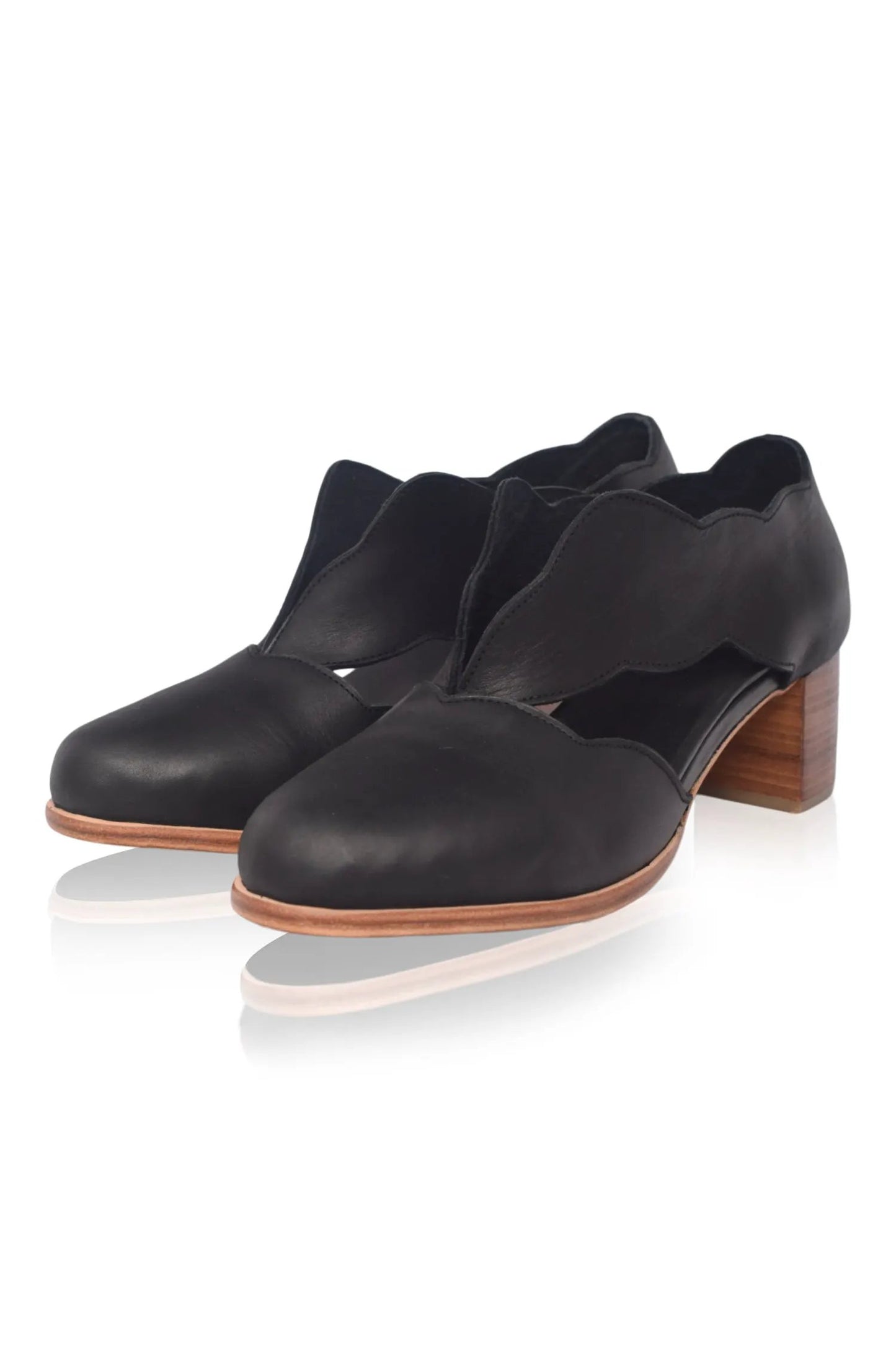 Woodland Block Heel Leather Booties by ELF