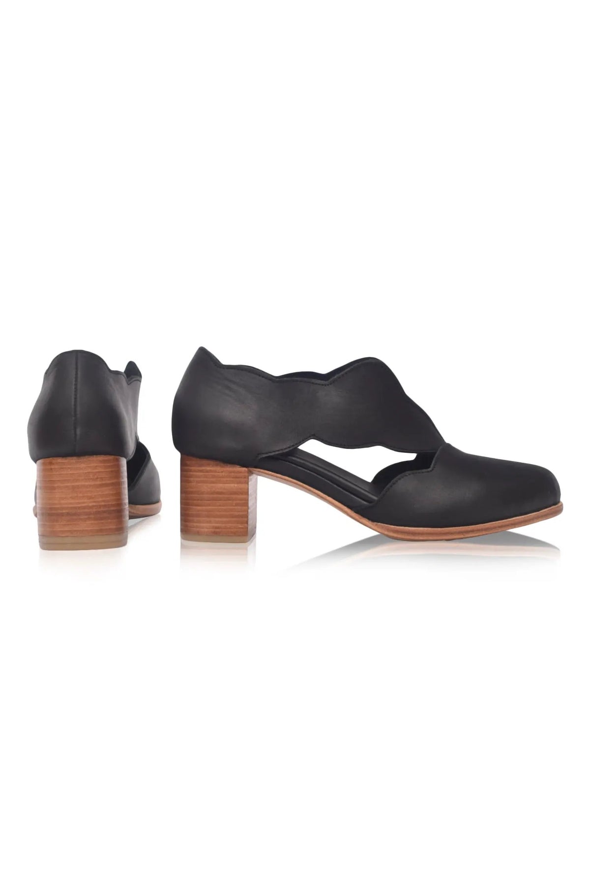 Woodland Block Heel Leather Booties by ELF