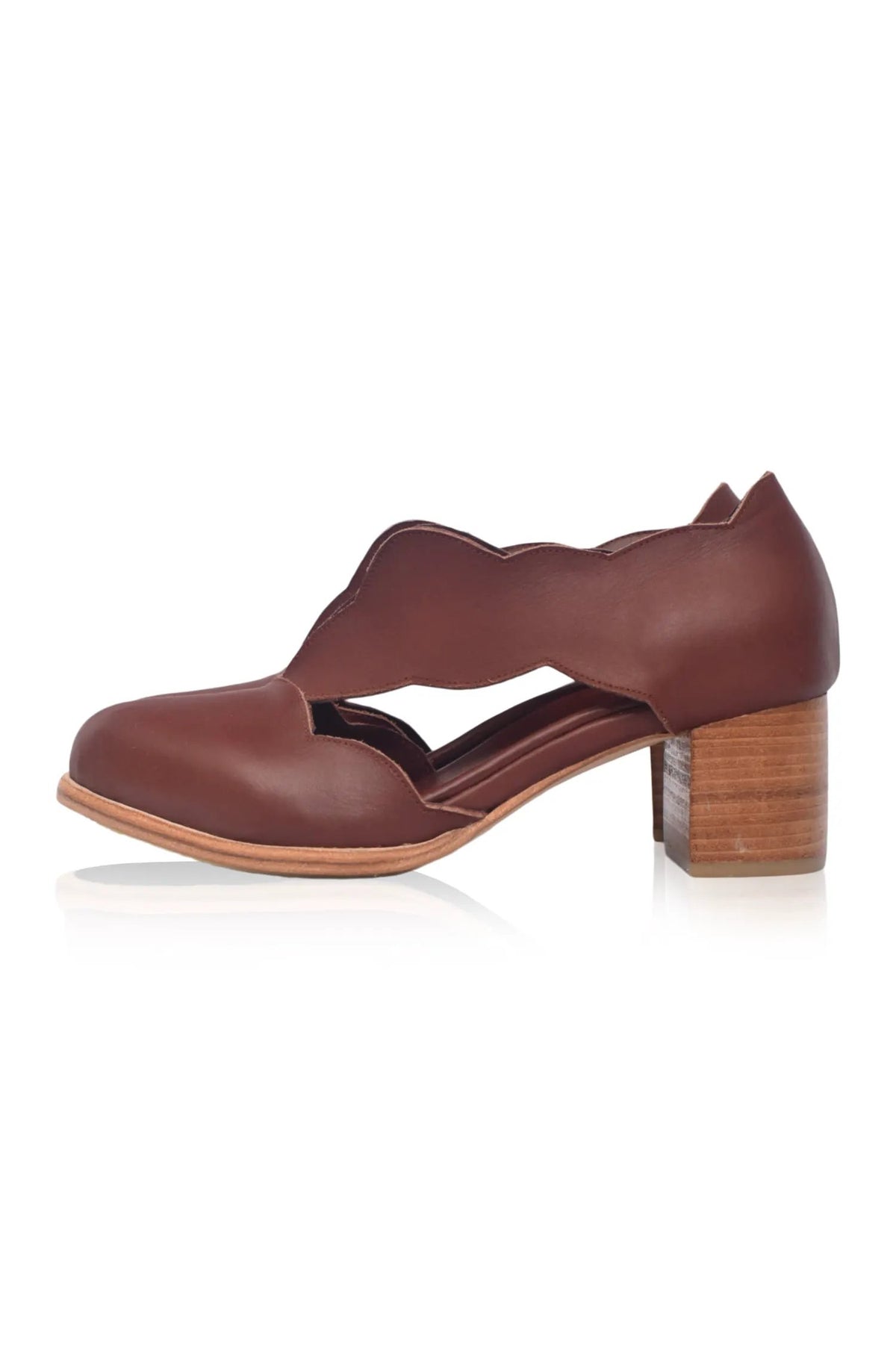 Woodland Block Heel Leather Booties by ELF