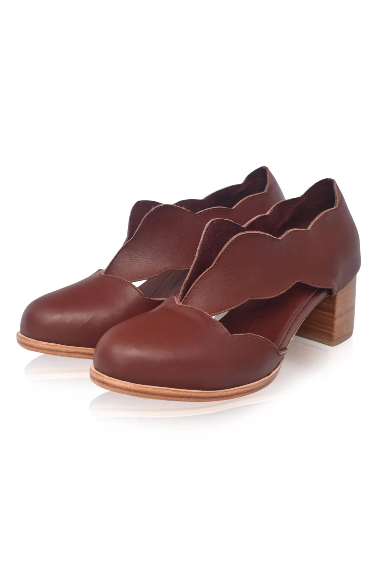 Woodland Block Heel Leather Booties by ELF