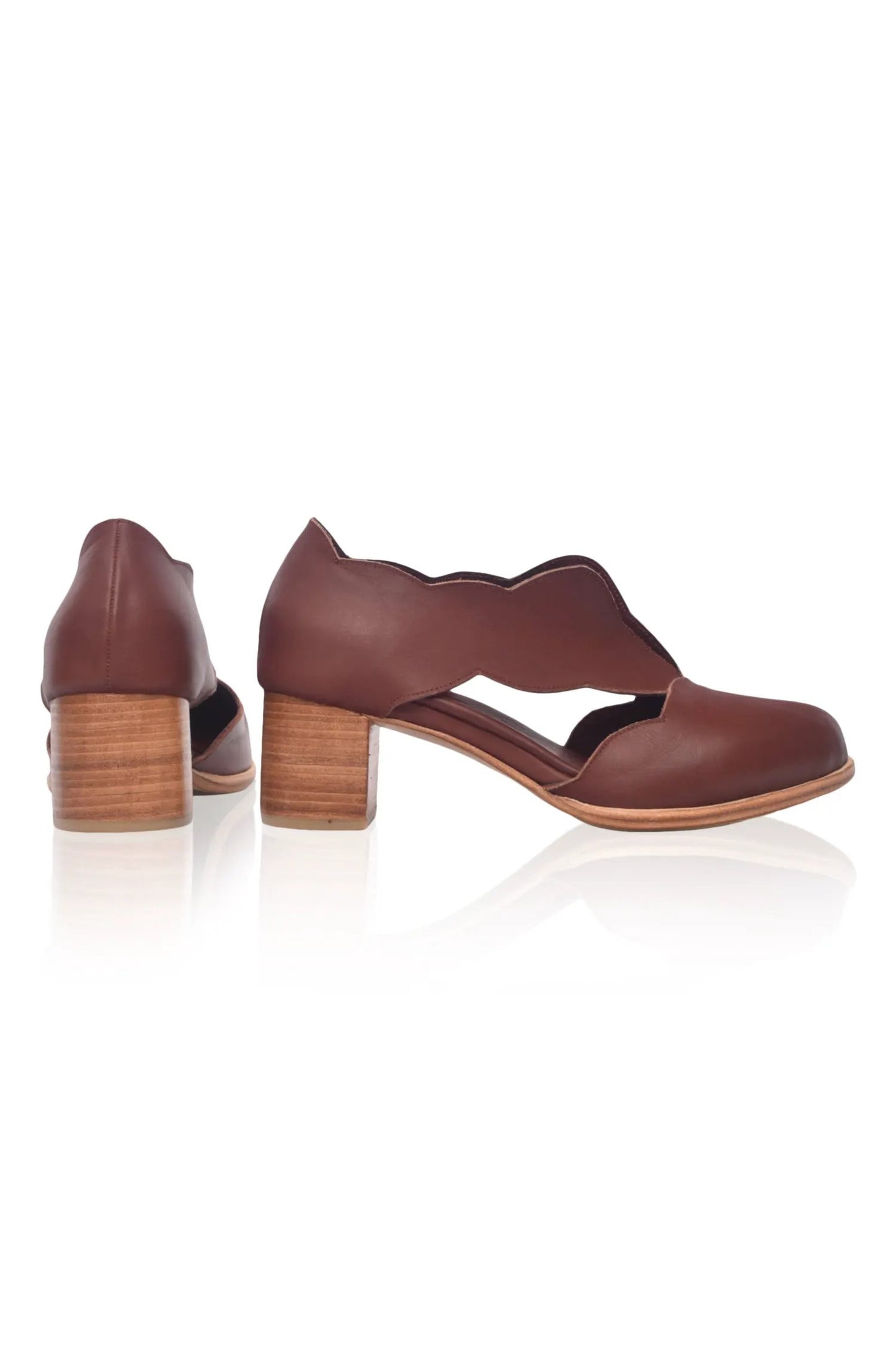Woodland Block Heel Leather Booties by ELF