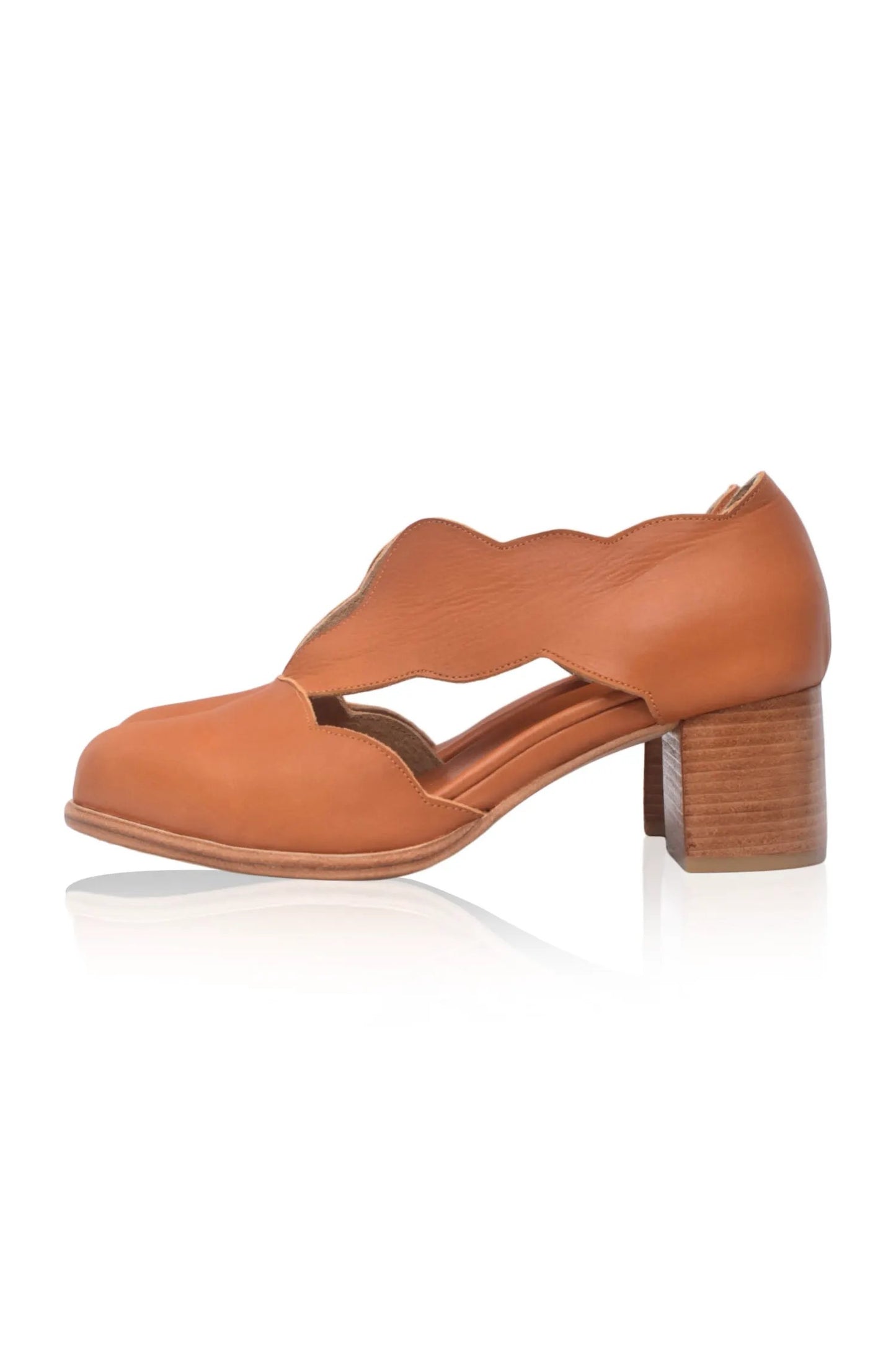 Woodland Block Heel Leather Booties by ELF