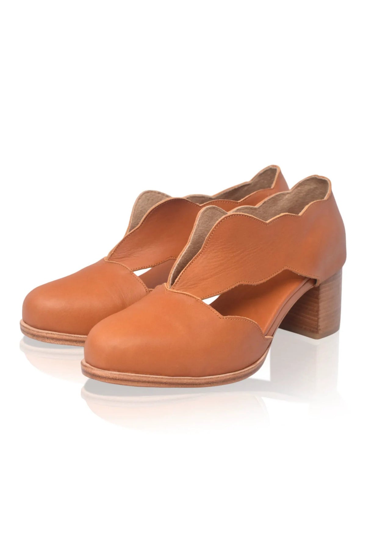 Woodland Block Heel Leather Booties by ELF