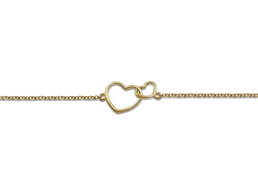 Feel the Spirit Armband Two Hearts Gold-Plated XB005G by Jwls4u