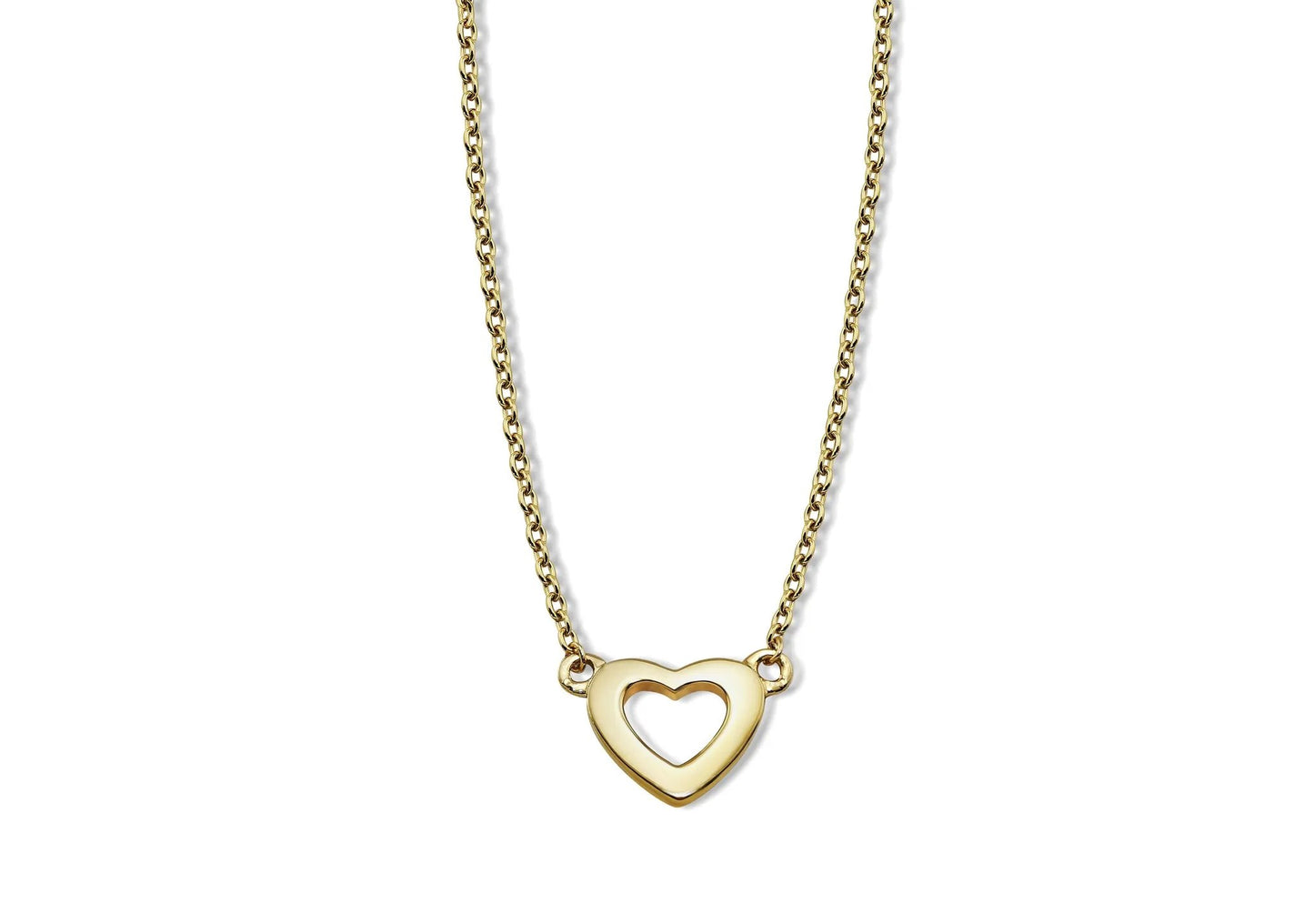 Ketting Open Hart Goudkleur Zilver XN001G by Jwls4u