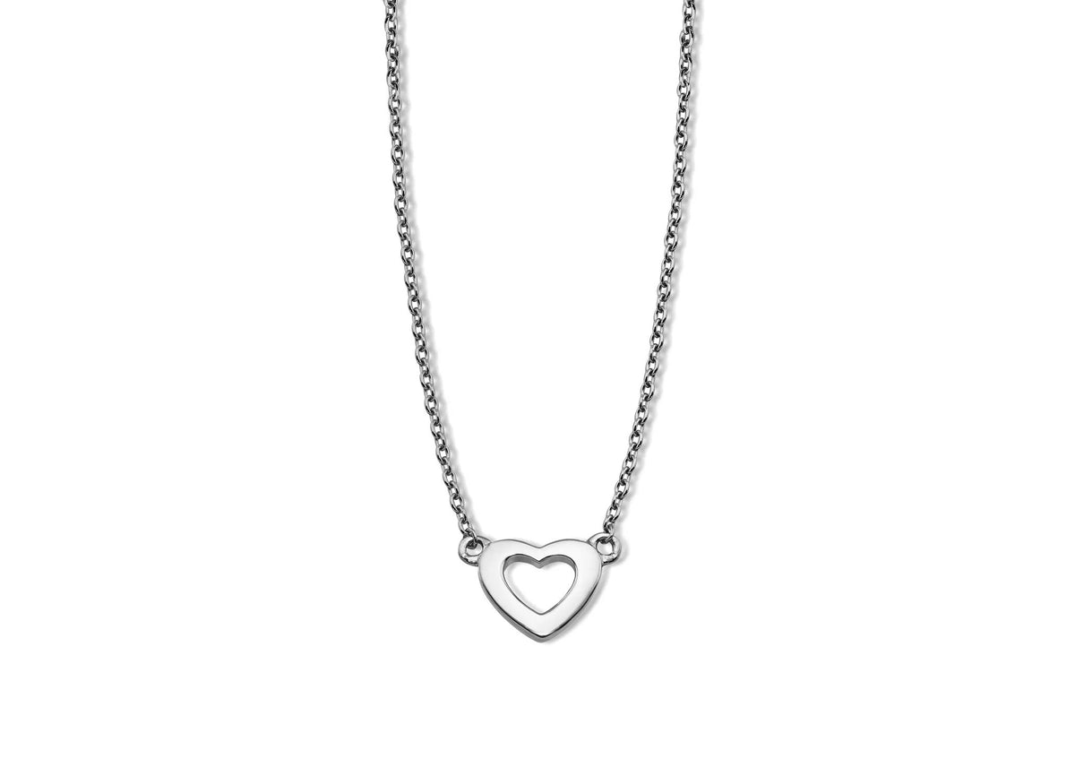 Ketting Open Hart Zilver XN001S by Jwls4u