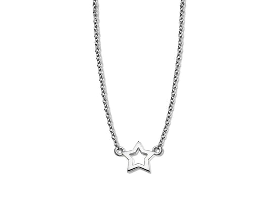 Ketting met Open Ster Zilver XN003S by Jwls4u