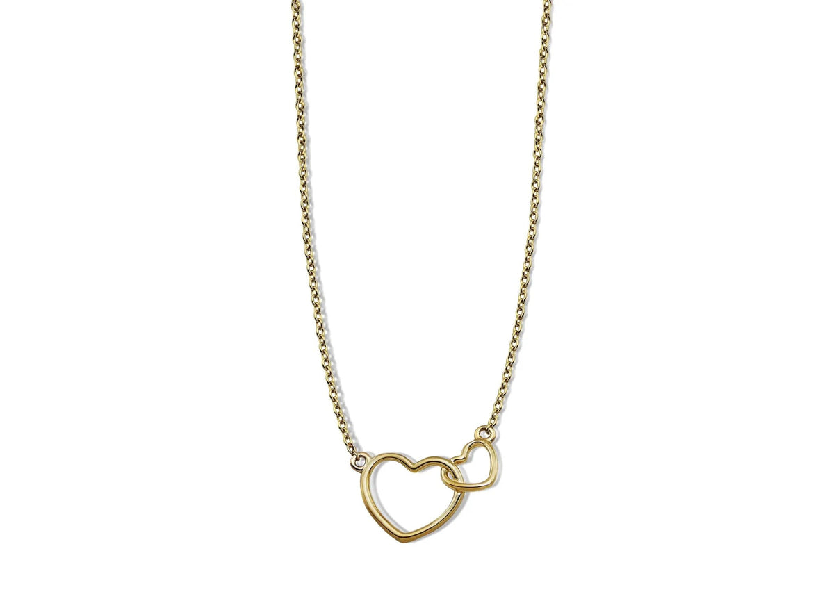 Ketting Twee Hartjes Goudkleur XN005G by Jwls4u