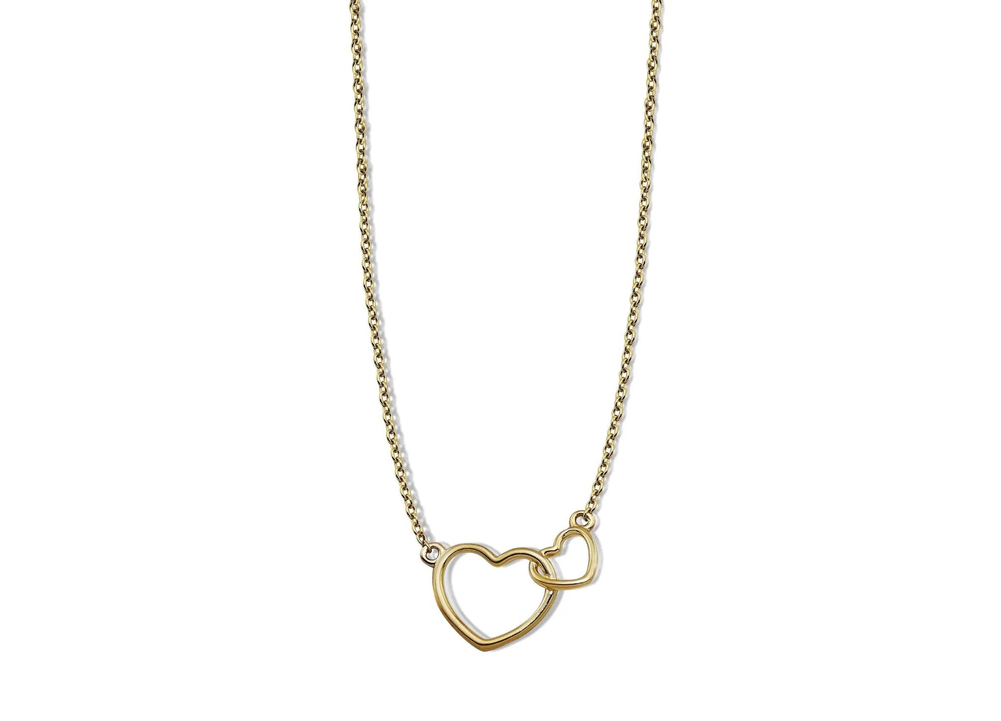 Ketting Twee Hartjes Goudkleur XN005G by Jwls4u