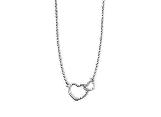 Ketting Twee Hartjes Zilver XN005S by Jwls4u