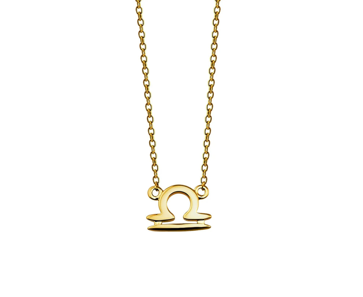 Libra Zodiac Necklace Gold Plated Jwls4u 42-45cm For Astrology Fans by Jwls4u