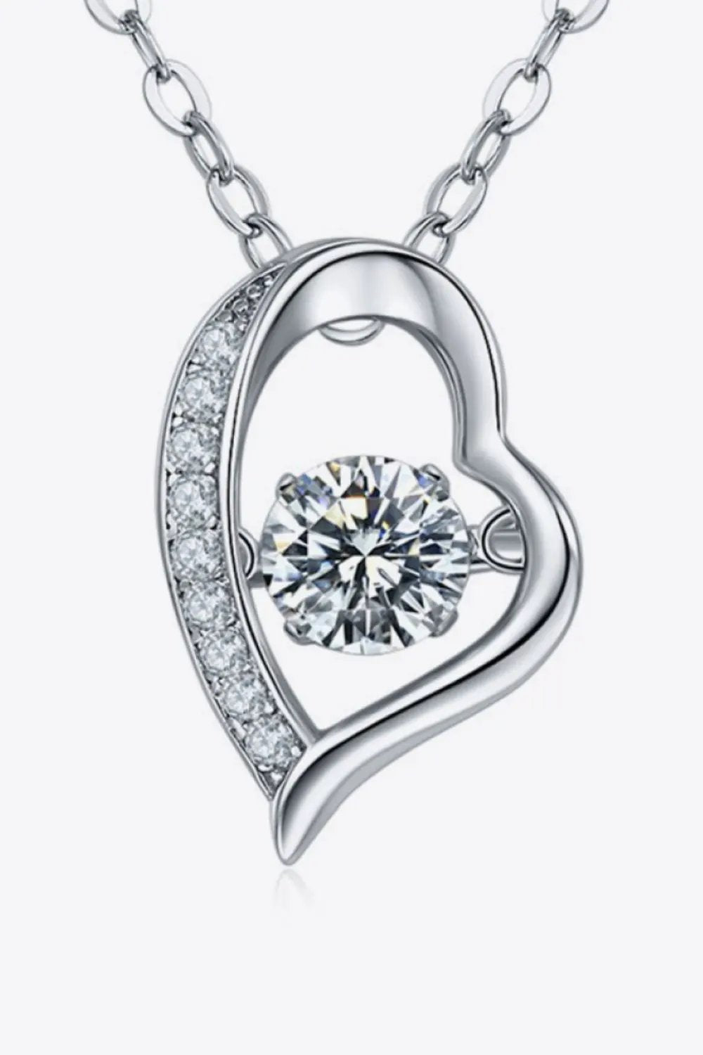 925 Sterling Silver Moissanite Pendant Necklace by Partner Labels