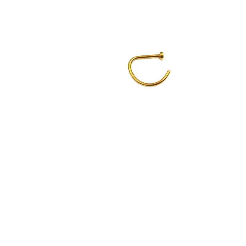 False Nose Ring No Hole D Shaped Stainless Steel by Maiden-Art