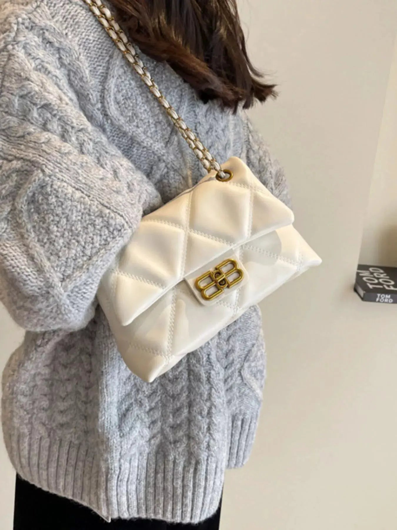 Quilted Flap Chain Crossbody Bag by Partner Label