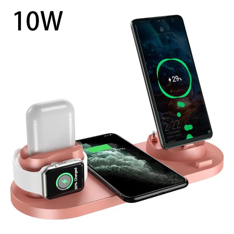 Wireless Charger For IPhone Fast Charger For Phone Fast Charging Pad For Phone Watch 6 In 1 Charging Dock Station by Maiden-Art