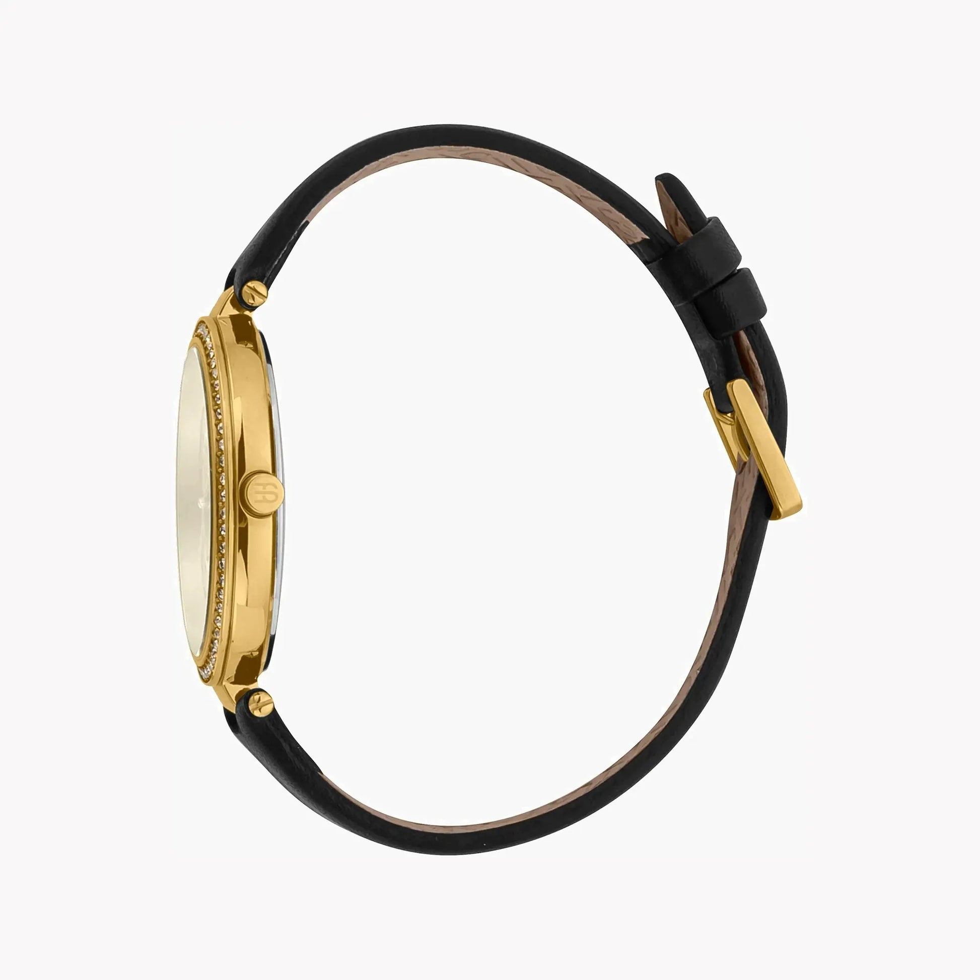 Esprit Women's Black Leather Watch, Champagne Dial | Es1l139m0025 by ESPRIT