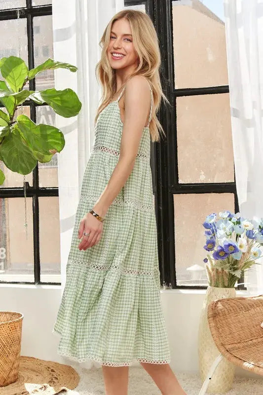 ADORA Gingham Detail Washed Dress by ADORA