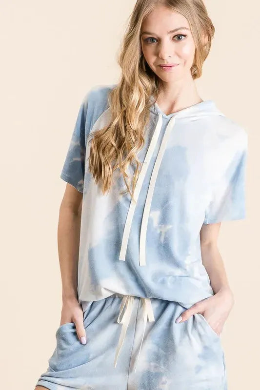 BiBi Tie Dye French Terry Hoodie Top and Bottom Set by BiBi