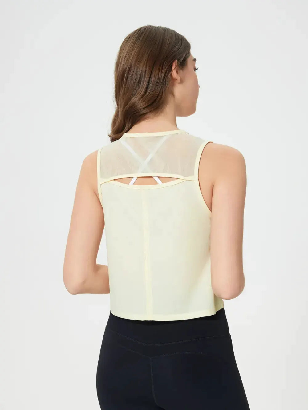Millennia Round Neck Cropped Active Tank by Millennia