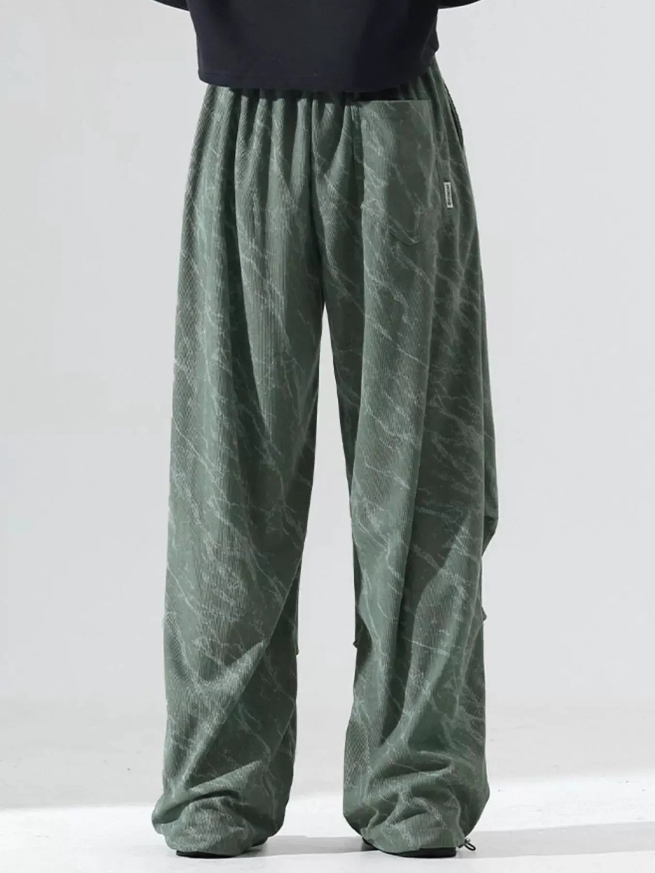 Men's Plus Size Vintage Wash Wide Leg Pants by Partner Label