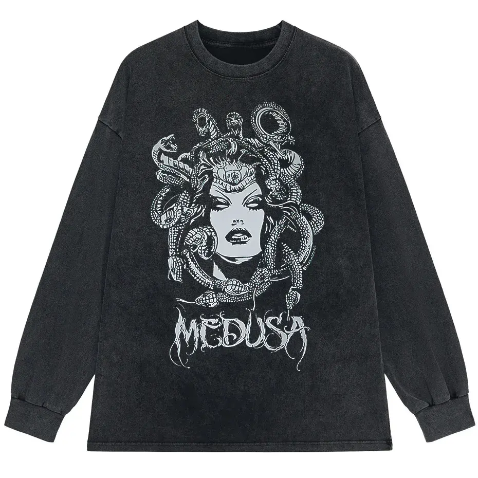 Gothic Dark Graphic T-Shirt Women Oversized Harajuku Punk Streetwear Tee by Vimost Shop