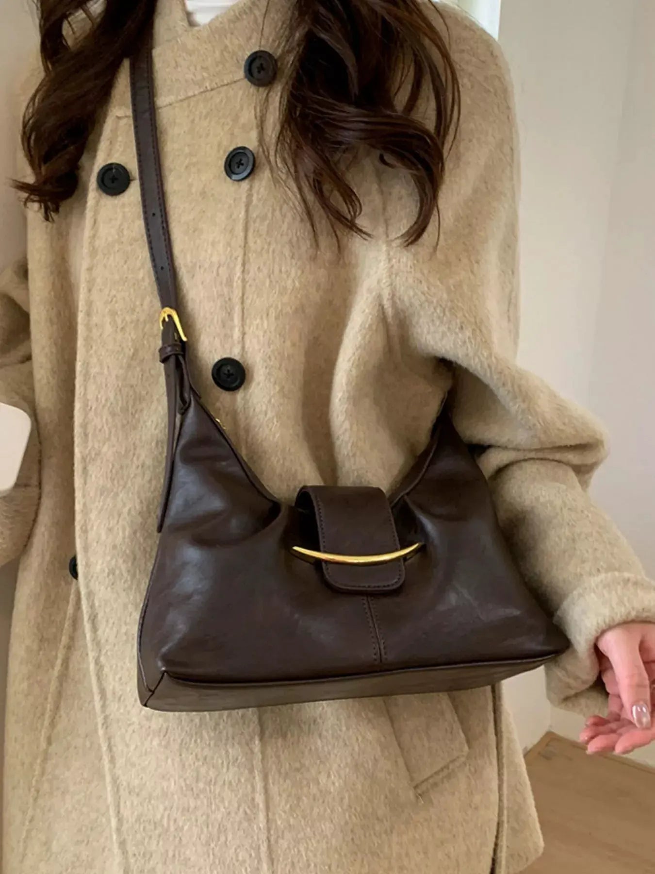 Buckle Adjustable Strap Crossbody Bag by Partner Label