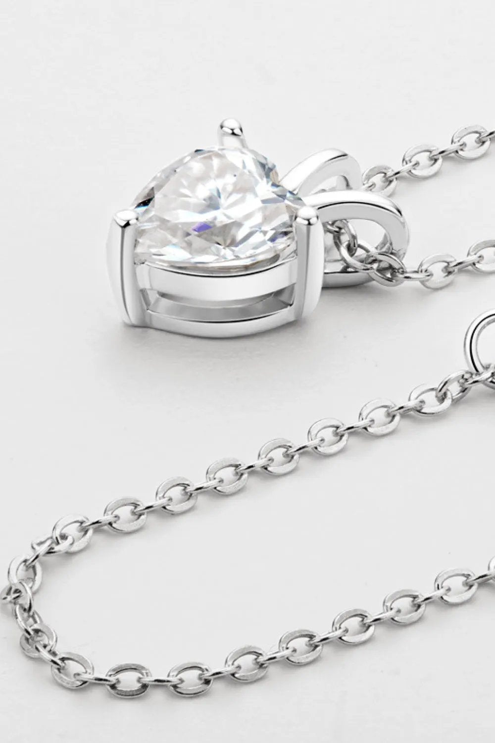 1 Carat Moissanite Heart-Shaped Pendant Necklace by Partner Labels