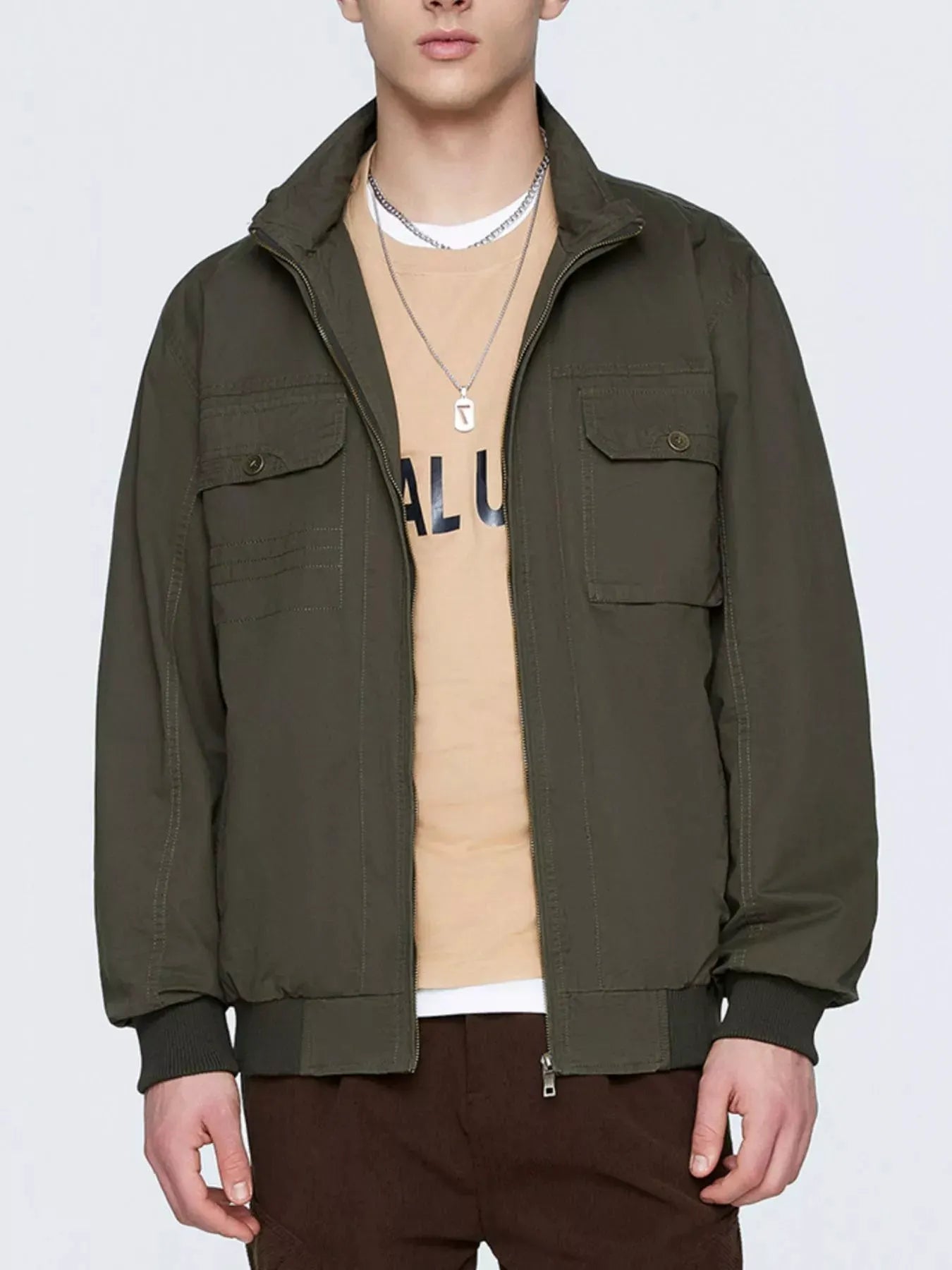 Men's Plus Size Casual Lightweight Zip-Up Jacket by Partner Label