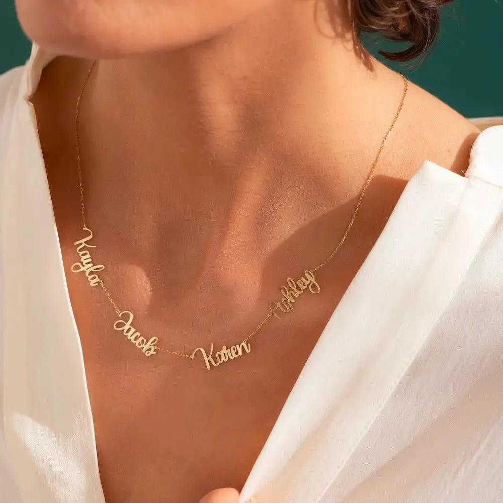 Multiple Name Necklace - personalized name necklace by Maiden-Art