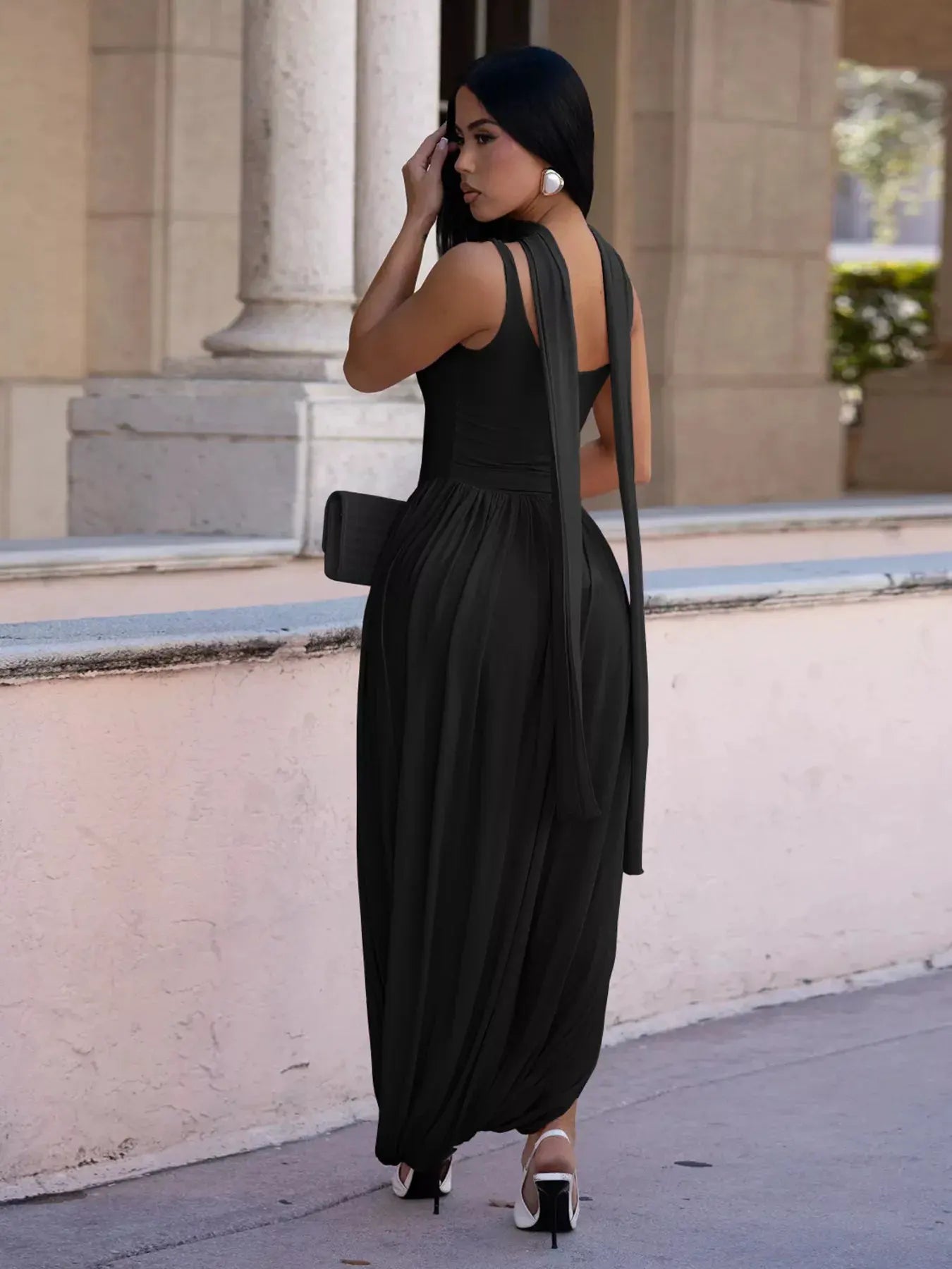 Scoop Neck Slit Maxi Dress by Partner Label