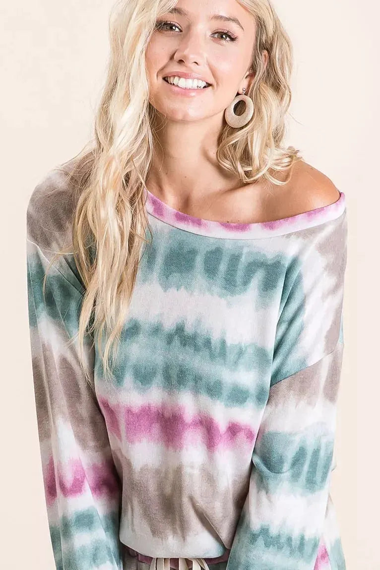 BiBi Tie Dye Print Terry Sweatshirt by BiBi