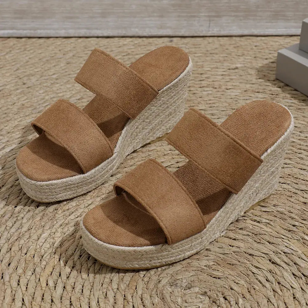 Open Toe Platform Wedge Sandals by Partner Label