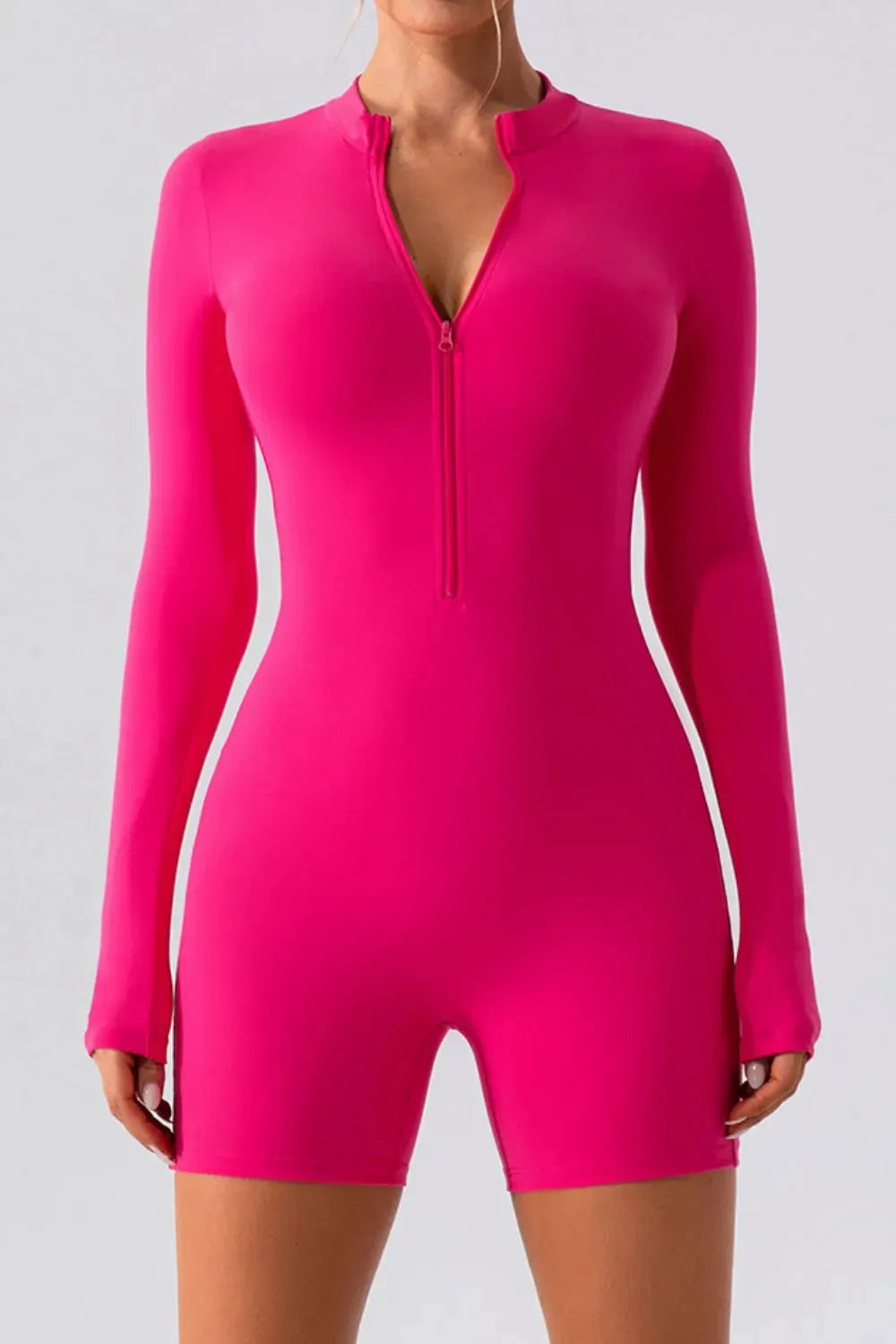 Half Zip Long Sleeve Active Romper by Partner Label