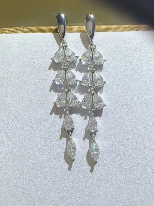 6 Carat Moissanite 925 Sterling Silver Bar Earrings by Partner Label