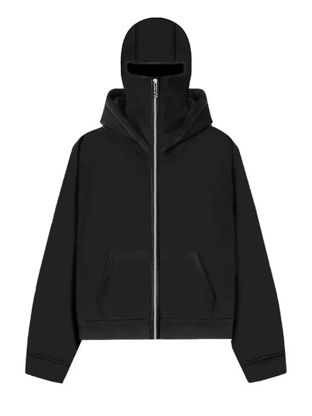 Men's Zip Up Long Sleeve Hoodie with Mask by Trendsi
