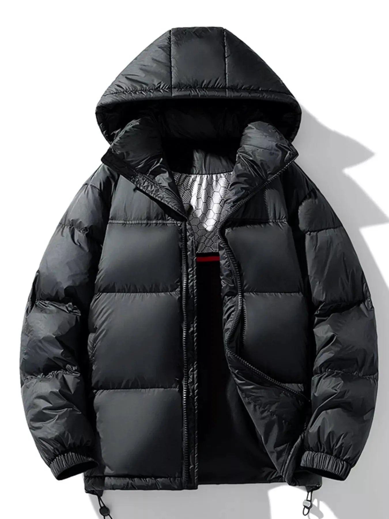 Men's Full Size Hooded Padded Puffer Jacket Plus Size by Partner Label