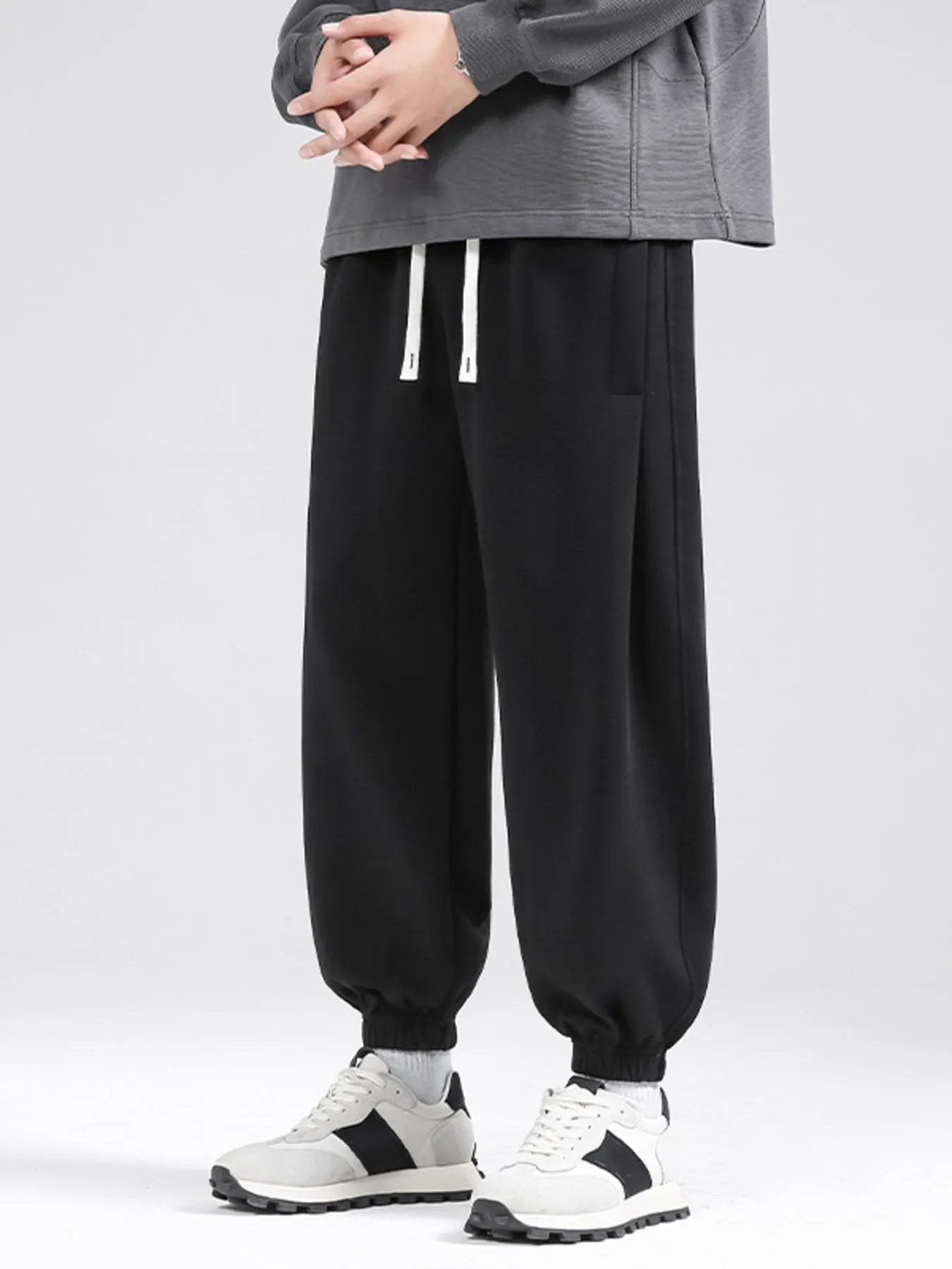 Men's Plus Size Drawstring Loose Fit Joggers by Partner Label