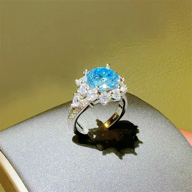 3 Carat Moissanite Zircon 925 Sterling Silver Ring by Partner Label