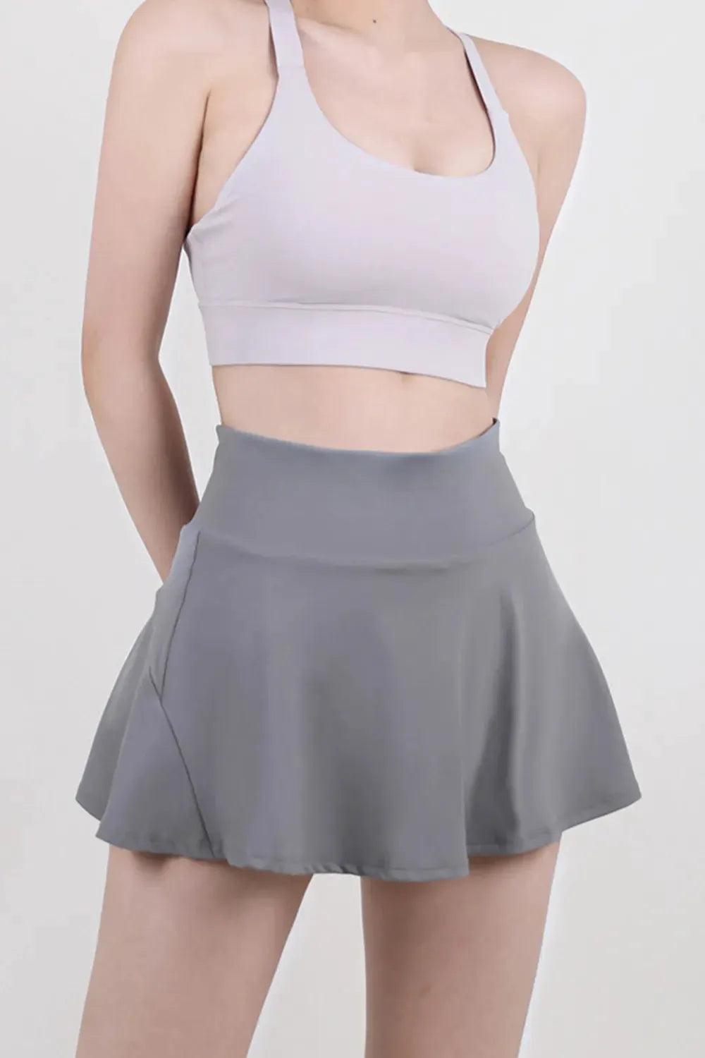 High Waist Pleated Active Skort by Partner Label